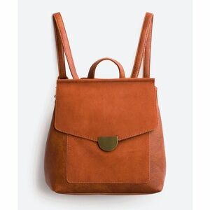 Moda Luxe Suede Cognac Backpack
